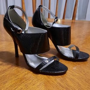 Wild Diva Black Strappy Heels